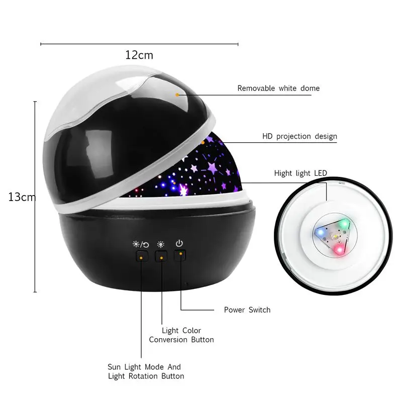 Светильник-проектор в виде звезды, ночник, романтическая Вращающаяся лампа с изображением морских животных, чехол-проектор в виде звезды и Луны, ночной Светильник для детей и взрослых