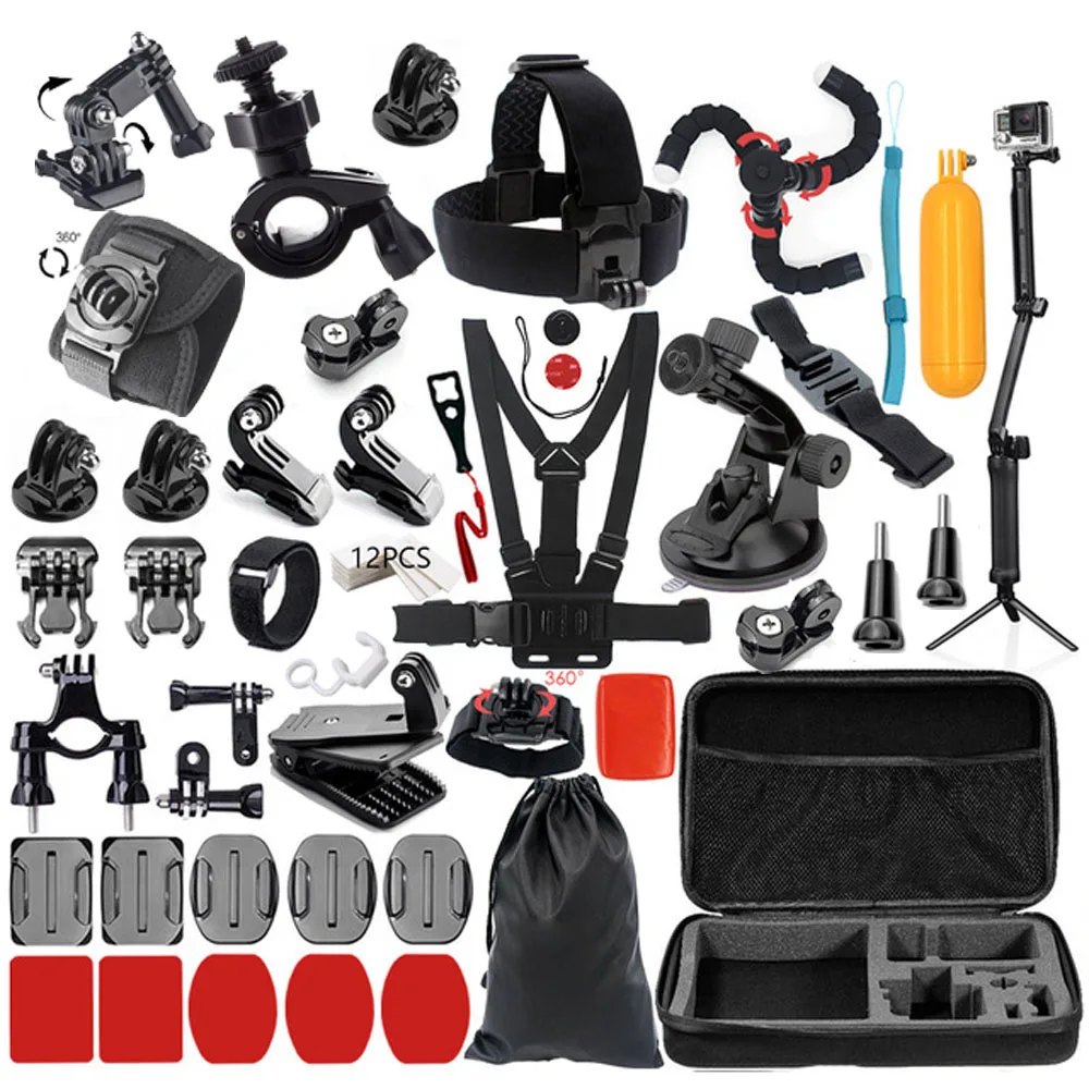 Accessories set for Gopro hero 7 6 5 Session 4+SJCAM//Xiaomi yi Eken H9 Kit Mount