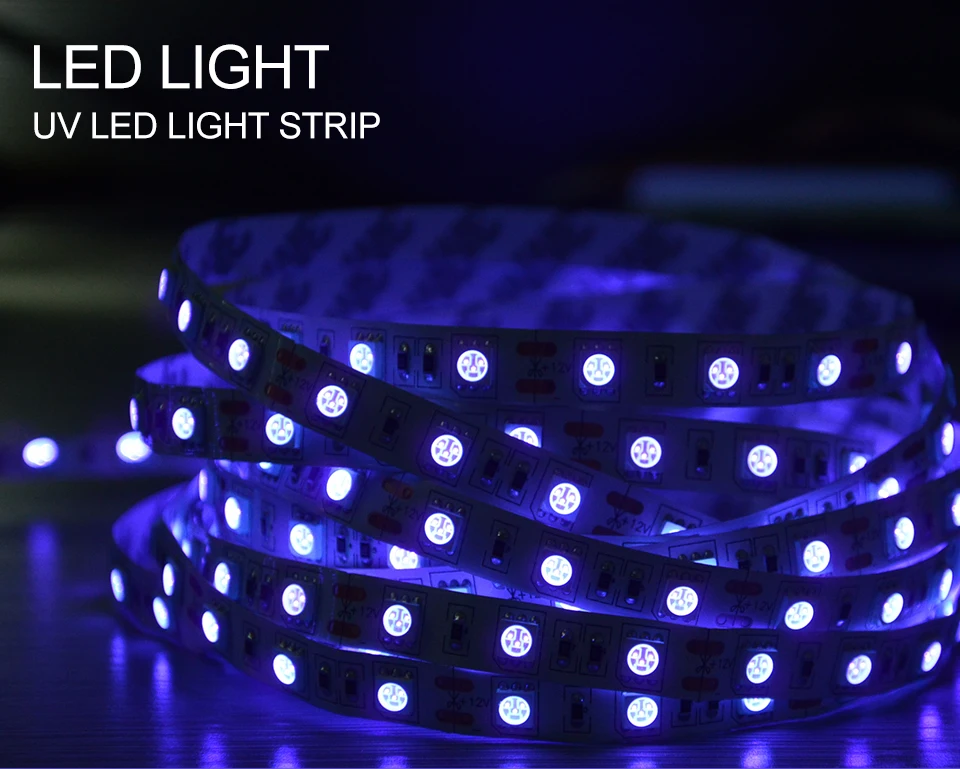 5050 Ультрафиолетовый Светодиодные ленты светильник 12V 300 светодиодный s/5 метров 395-405nm фиолетовый светодиодный Диодная лента шкаф лампа High Lumen гибкие