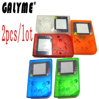 

2PCS/LOT Housing Case For NintendoGB GBO DMG Shell W/ Screen Lens Buttons Plastic Cover Transprent Blue Green Orange Red Color