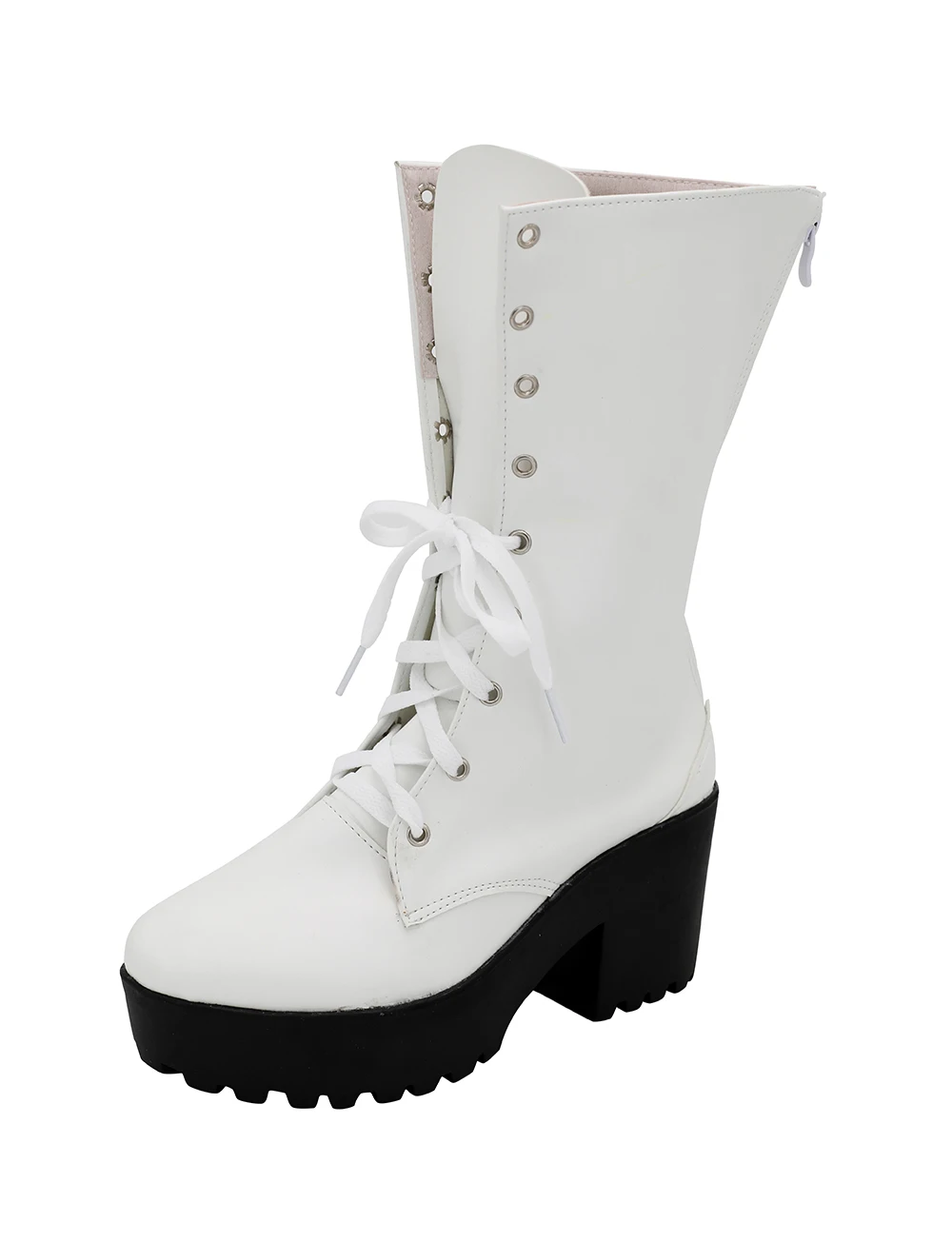 Hypnosis Mic Division Rap Battle Mr.Hc Samatoki Aohitsugi Cosplay Boots High Heel White Shoes Custom Made (4)