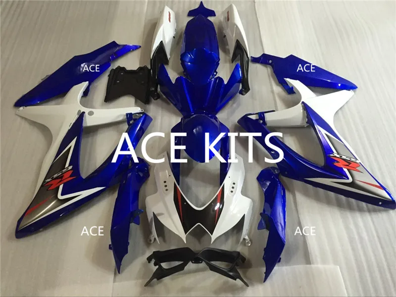 

ACE KITS New ABS Injection Fairings Kit Fit For SUZUKI GSX-R600 GSX-R750 K8 2008 2009 GSX-R600 k8 08 09 Blue White p3