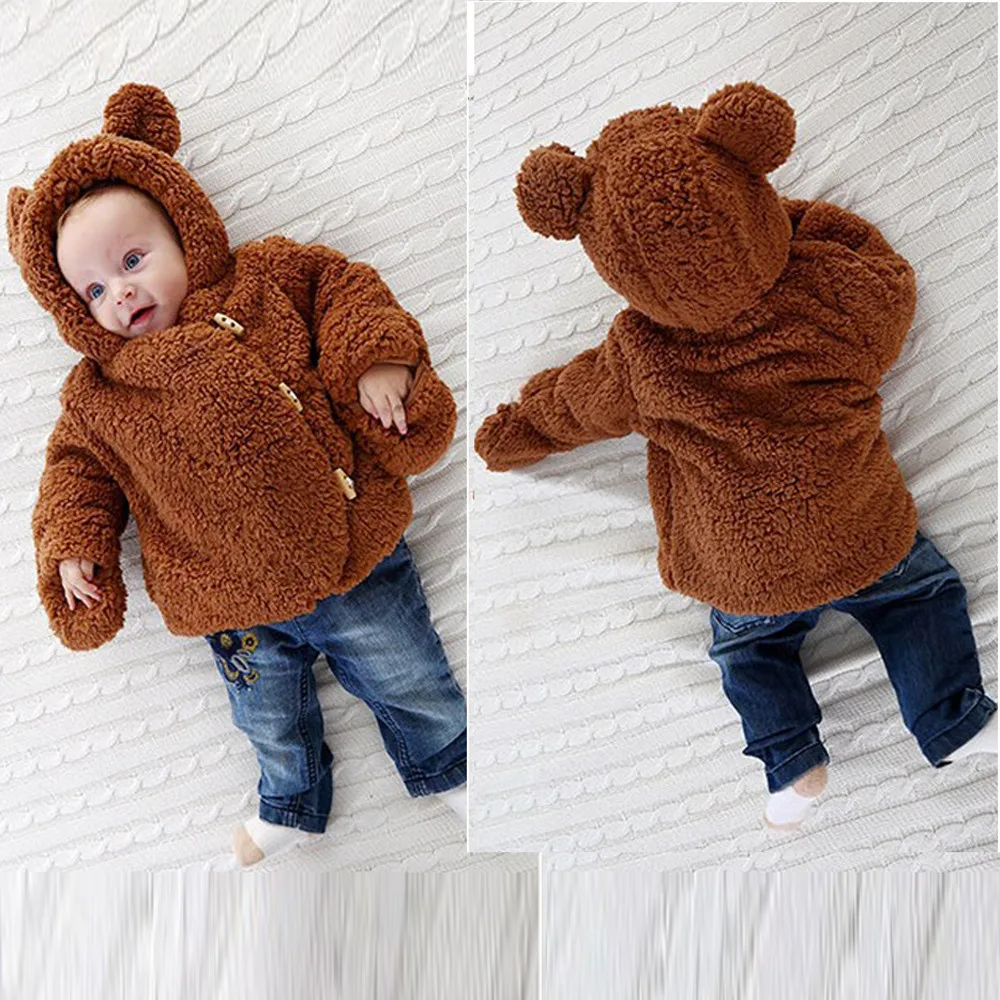 

ARLONEET Baby Coat Winter Warm Cloak Jacket Thick Warm Clothes Children Infant Clothing Hoodies Outerwear BFOF