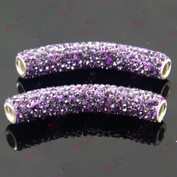 Wholesale 2012 hot Dark Violet Shamballa tube bar connector for Bracelets Making | Украшения и аксессуары