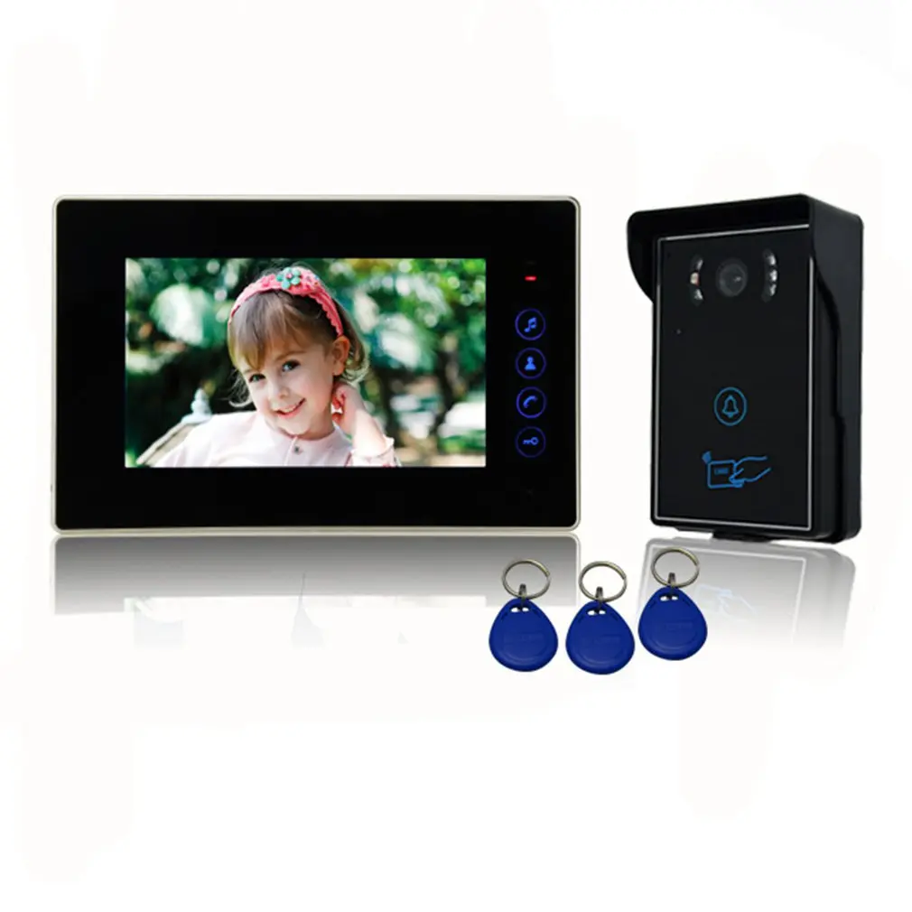 

Colorful Security Infrared night vision swipe 7" Wired Video Door Visual Intercom Doorbell Camera for Home Surveillance