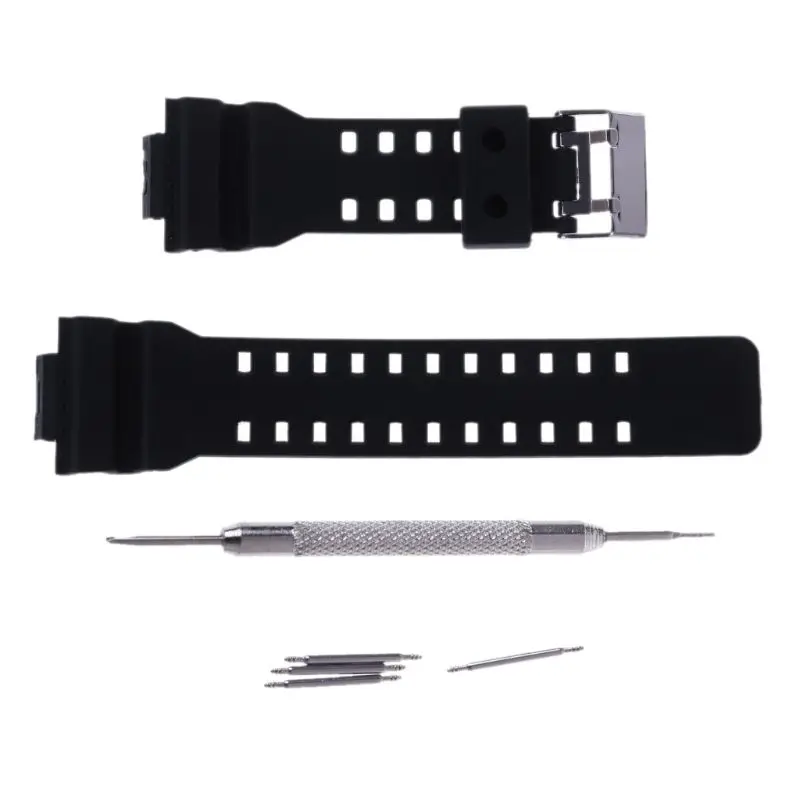 

Free delivery 16mm Rubbers Watchbands For G-shock Men Black Sport Diving Silicones Watch Strap