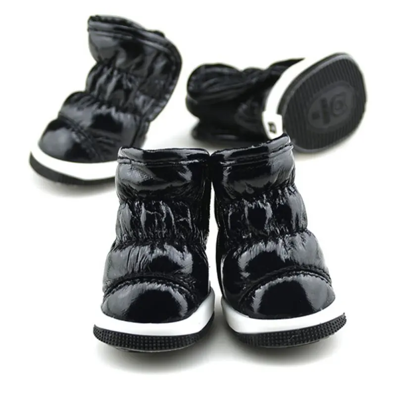 Trendy Winter Ruffle Soft PU Leather Pet Small Dogs Booties Snow Boots Shoes pet dog shoes dog winter warm shoes XS-XL