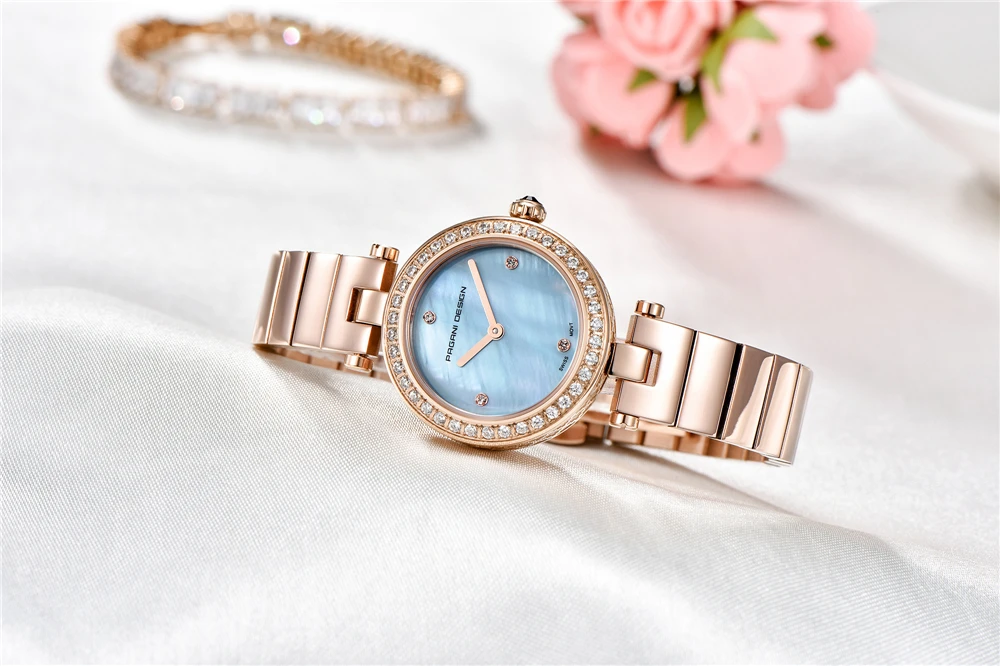 PAGANI DESIGN New Sapphire Luxury Brand Quartz Sports Women's Watch Stainless Steel Waterproof Dress Gold Watch Relogio Feminino