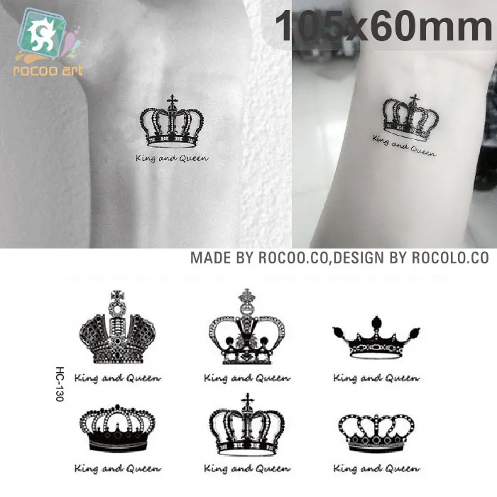 Временные тату наклейки Rocooart HC126 150 Императорская корона якорь любви поддельные