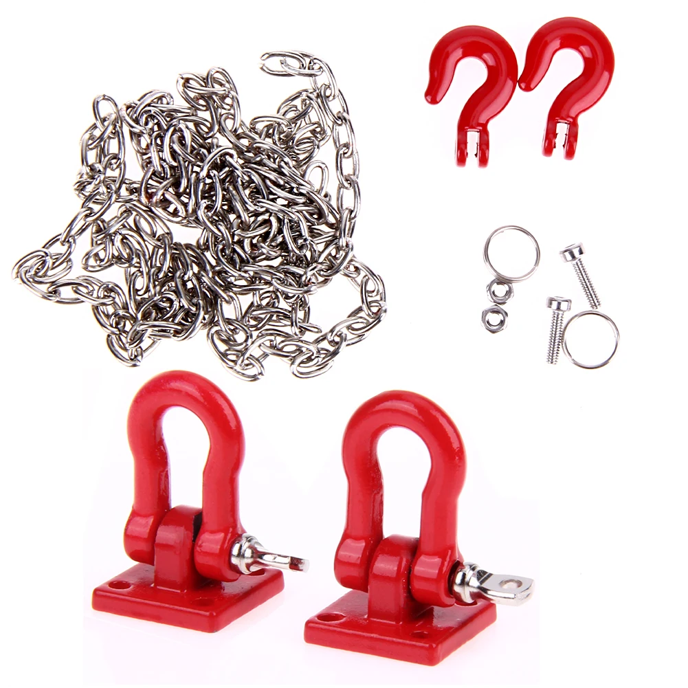 

RC Rock Crawler 1:10 Accs Tow Hook & Trailer Chain Kit For Traxxas Hsp Redcat For Tamiya Axial scx10 D90 Hpi RC Trucks
