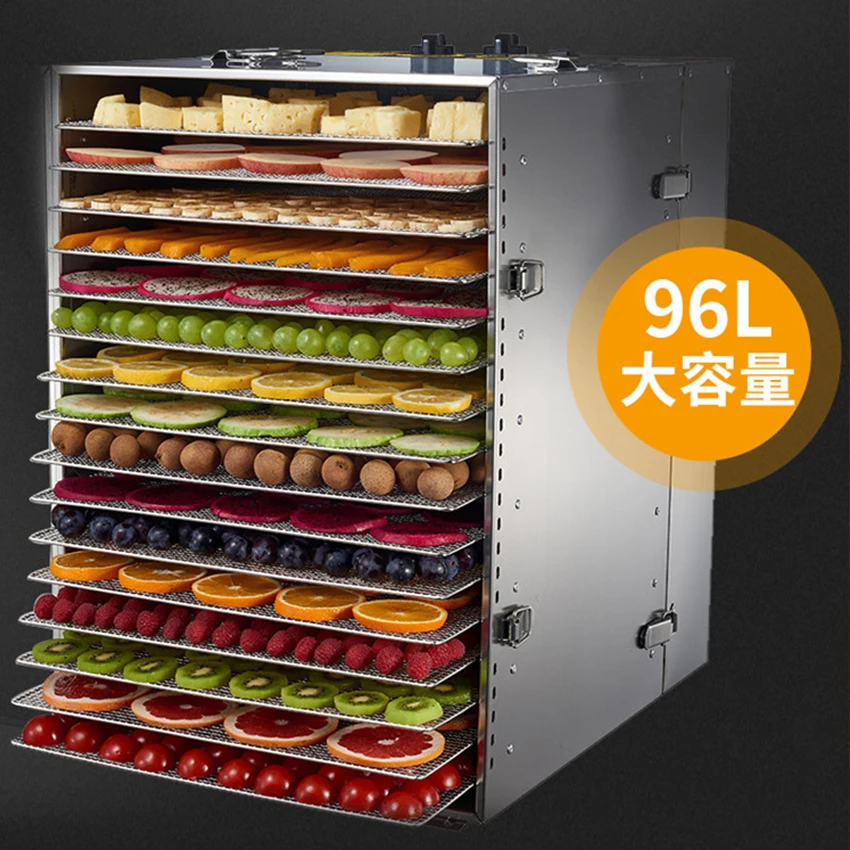 Food Dehydrator Fruit Vegetabl Drying Machine Snacks Herbs Gain Meat Food Dryer 16-Layer Stainless Steel Dry Fruit Machine