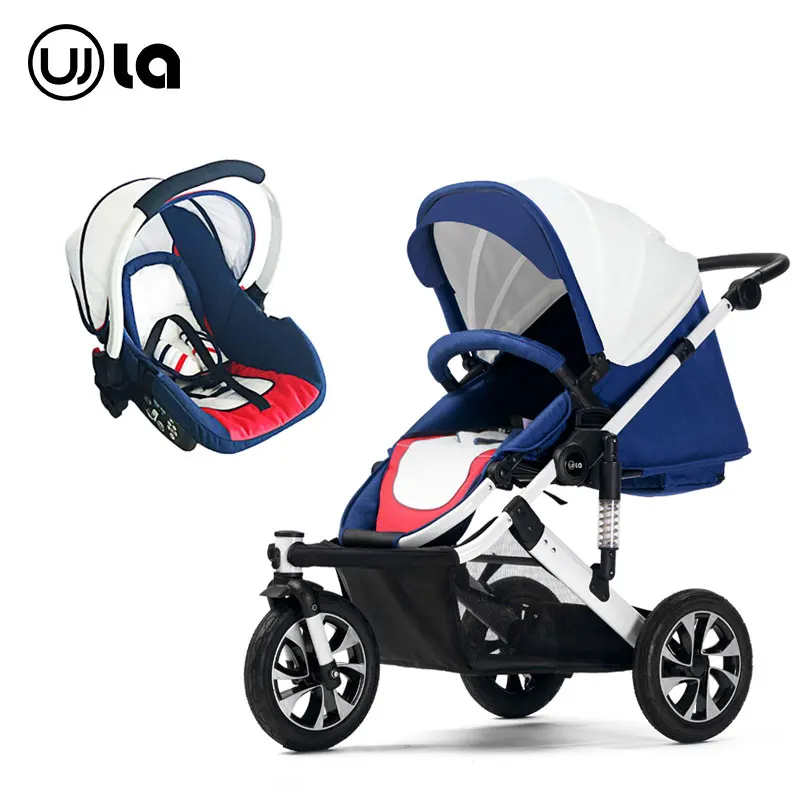 

4 in 1 Baby stroller three wheel trolley high landscape can sit and lying baby stroller can be turned to light folding folding