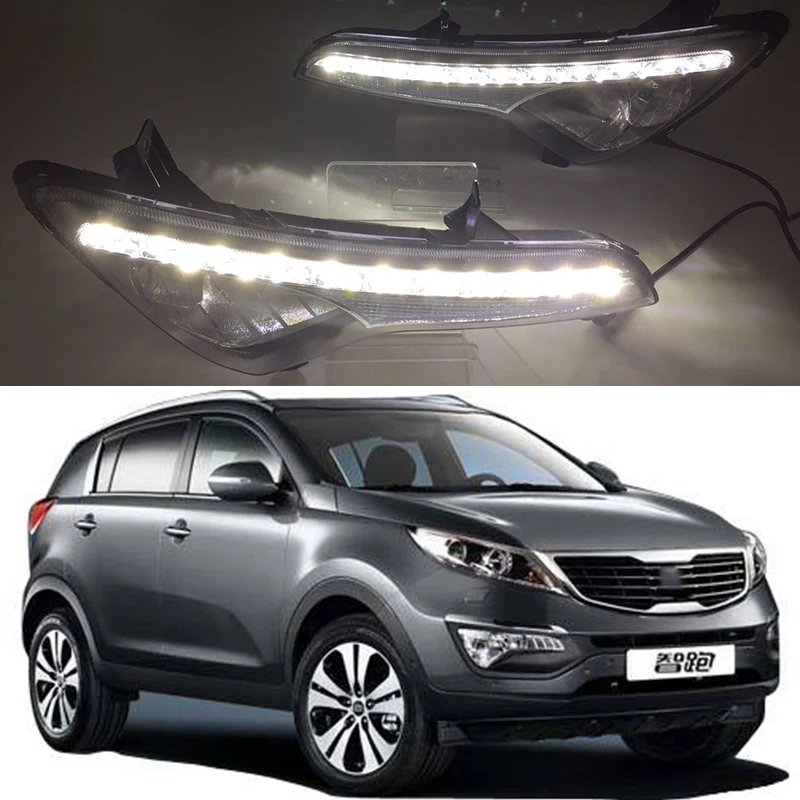 

Car Flashing 2Pcs For Kia Sportage 2010 2011 2012 2013 2014 SPORTAGE R LED DRL Daytime Running Lights Daylight Fog light