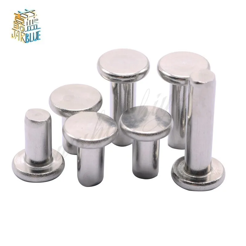 Stainless Steel Rivets 50Pcs 20Pcs 10Pcs M4 M5 M6 Length Stainless Steel Rivets Flat Head Solid Percussion Rivet Gb109
