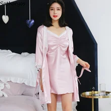 Наборы платьев для женщин корейский стиль свободный досуг модный сексуальный домашний дышащий Женский s одежда Высокое качество ежедневно одежда для сна Лето Новинка