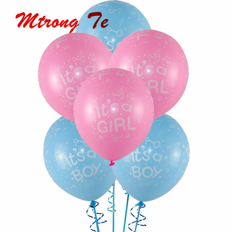10pcs It Is A Boy and It's Girl Baby 1st Latex Balloons For Wedding Birthday Shower Party Decoration Blue Pink Colors | Дом и сад