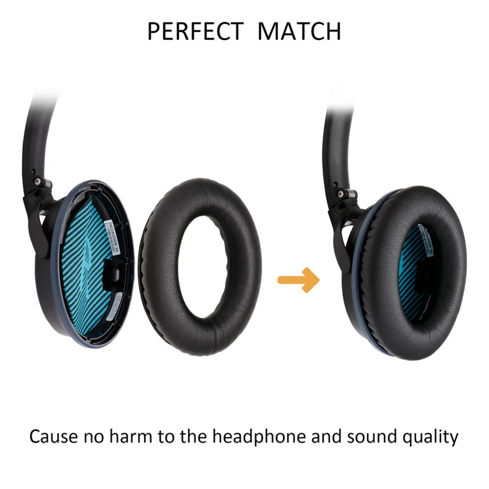 Запасная мягкая поролоновая губка для наушников BOSE QC2 QC25 QC35 QC15 AE2 1 пара черный