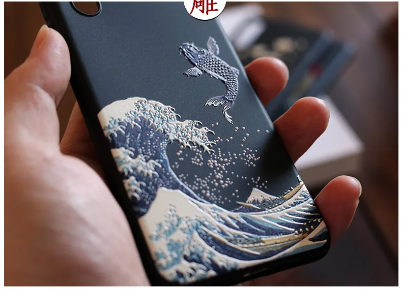 Противоударный силиконовый чехол для телефона Xiaomi Redmi Note 7 Pro Note7 Global cover с большим тисненым волном карпа 3D рельефный чехол