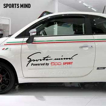

Sports Mind Car-Styling On Car Body Reflective material Decals Vinyl Sticker For FIAT 500 accessories