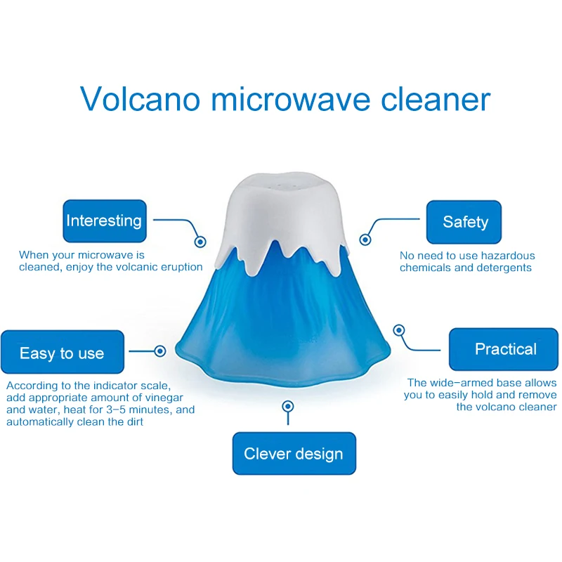 1 шт. вулкан Тип микроволновая печь пароочиститель кухонный очиститель для мытья кухни очистка уборки Прямая поставка