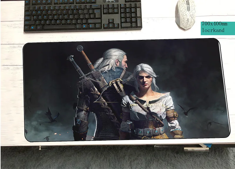 

witcher padmouse 700x400x2mm gaming mousepad game High-end mouse pad gamer computer desk locked edge mat notbook mousemat pc
