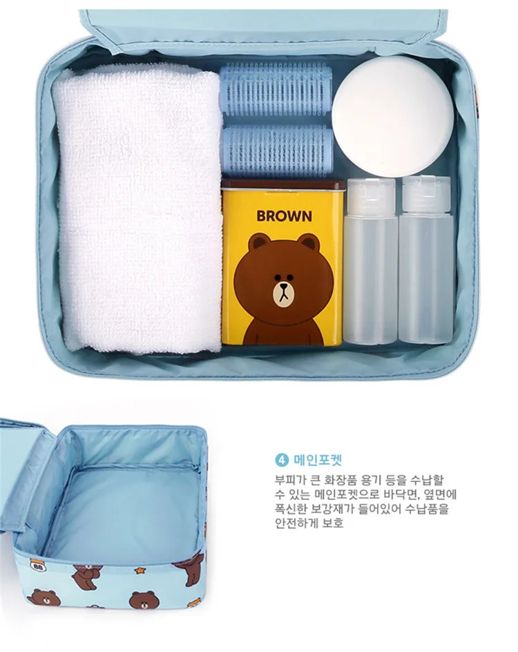 Женский чехол с рисунком коричневого медведя для путешествий, портативный косметический чехол для туалетных принадлежностей, органайзер для мытья, сумка для хранения