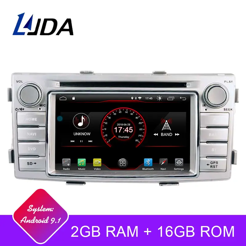

LJDA 1 Din Android 9.1 Car DVD Player For Toyota Hilux 2012 2013 2014 2015 Wifi GPS Navi Radio 2G RAM Stereo Audio Multimedia