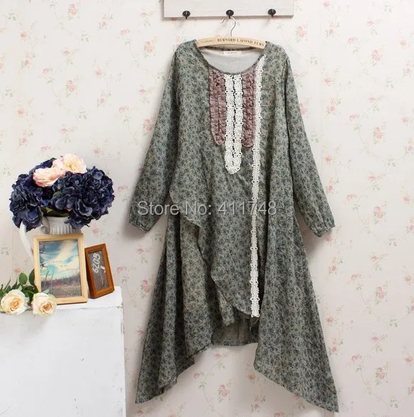 Женское винтажное платье с цветочным принтом свободного покроя|clothing|vestidos