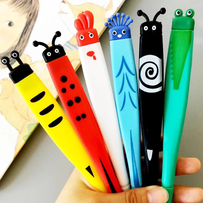 

6 pcs/set Kawaii novel soft plastic animal 0.5mm gel pen Office School Supplies prize Desktop decoration stationery gel pen