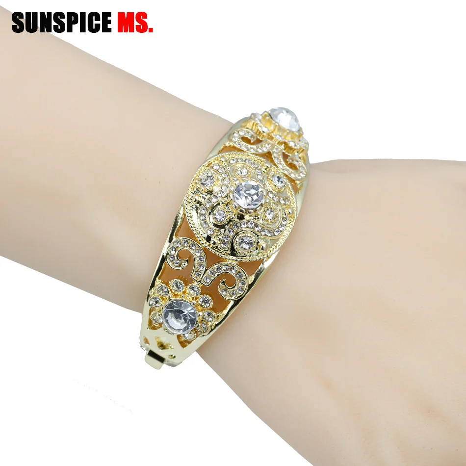 SUNSPICEMS модный Кавказский этнический свадебный браслет для женщин золотой цвет
