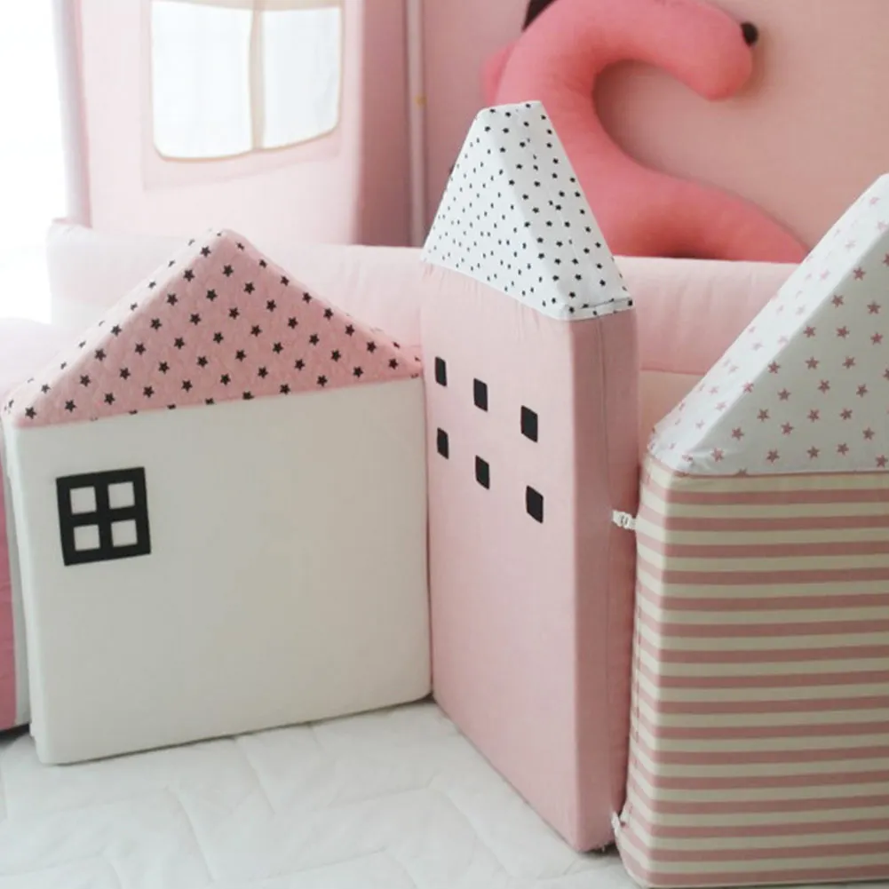 Детские кроватки бампер для новорожденных Nordic INS маленький дом кровать подушки протектор детская кроватка вокруг BabyRoom декор для девочек и