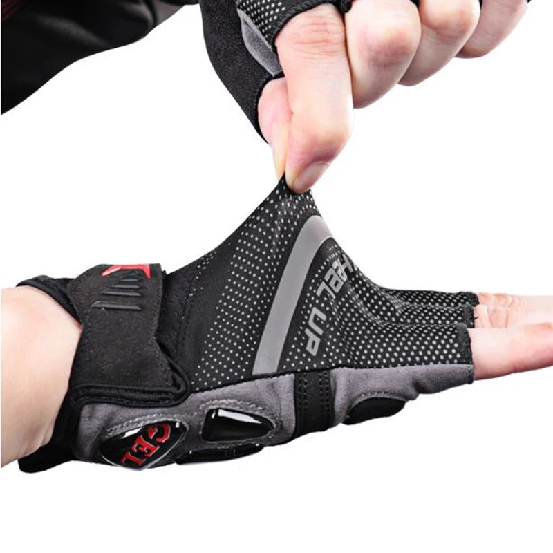 Велосипедные Гелевые перчатки с полупальцами, дышащие, анти-шоковые, спортивные перчатки для горного велосипеда, велосипедные перчатки