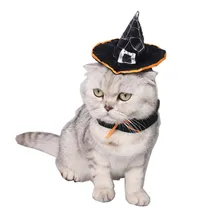 1 шт. черная шляпа ведьмы для кошки щенка маленькие собаки шапка ведьмы шапочка кролика животного Хэллоуин Enchanter Косплей продукты