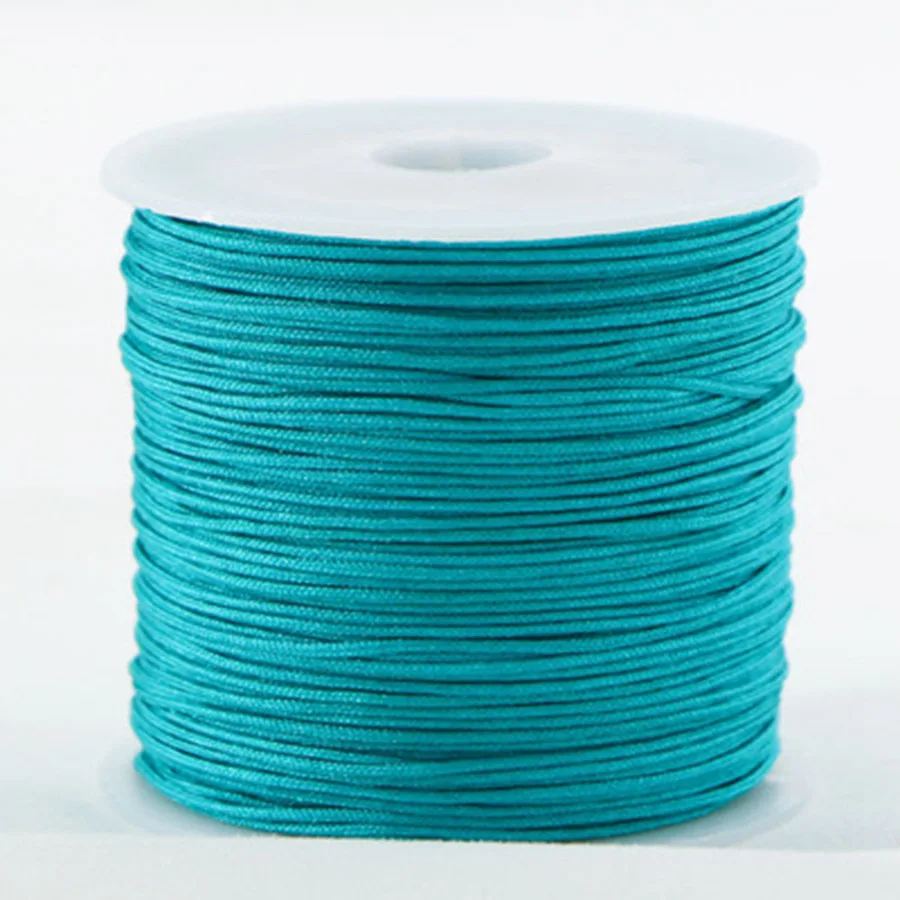 blue green 0,8 мм металлическая пряжа вощеный хлопковый шнур браслет Веревка DIY вощеная нить веревка шнур ремешок Ожерелье Веревка бисер DIY Изготовление ювелирных изделий - Цвет: blue green