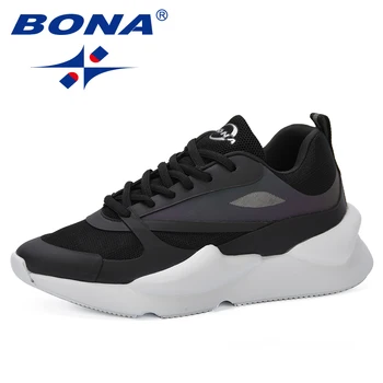 

BONA 2019 New Popular Air Mesh Women Casual Shoes Women Sneakers Shoes Fashion Lace Up Flat Outdoor Shoes Ladies Tenis Feminino