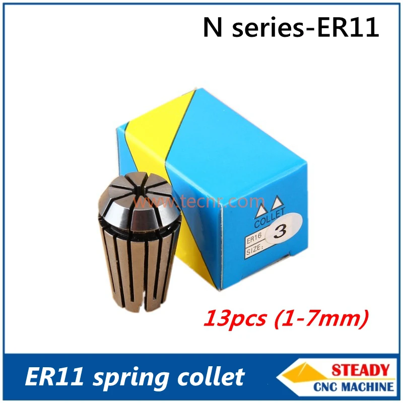 

13pcs ER11 spring collet set from 1 mm to 7 mm for CNC router machine