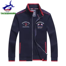 TACE& SHARK, брендовая Осенняя мужская куртка, модная повседневная мужская деловая куртка с вышивкой акулы, куртка-бомбер, Мужская Лоскутная куртка на молнии