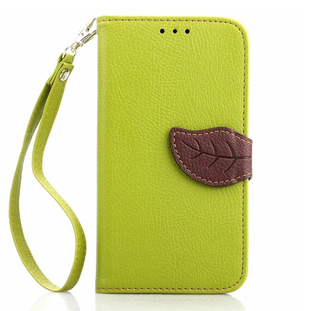 

Leaf Style PU Leather Case For Motorola Moto G2 G 2 XT1063 XT1068 XT1069 Cover With Stand Wallet Flip Holster Phone Case Lanyard