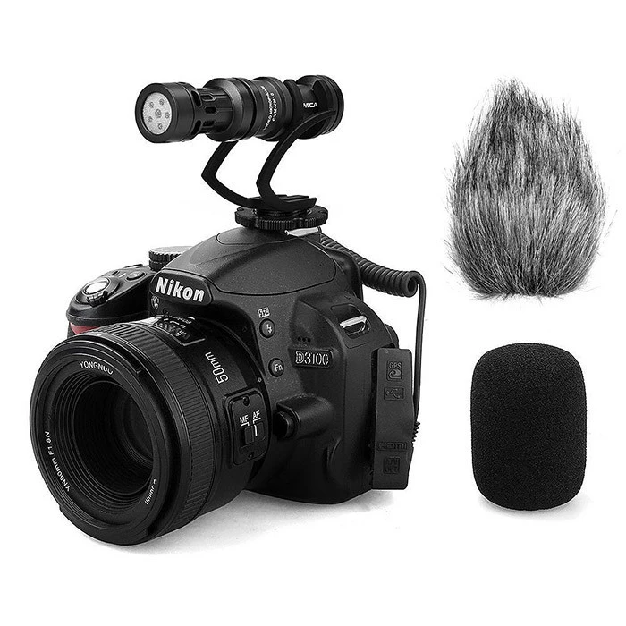 Comica CVM VM10 II Мини направленный видео микрофон с ветровой муфтой для DSLRs и