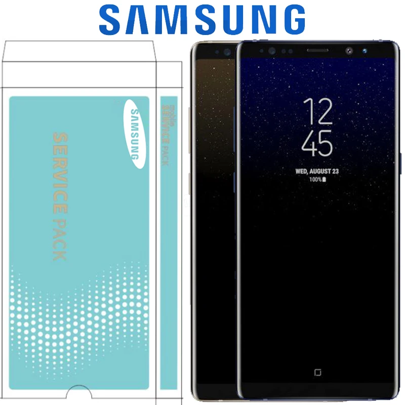 

ORIGINAL 6.3" SUPER AMOLED LCD with Frame for SAMSUNG Galaxy NOTE 8 N950 N950F Display Touch Screen Digitizer Assembly