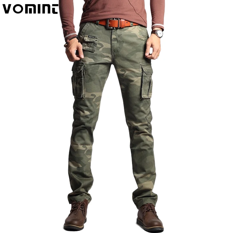 

Vomint New Men Fashion Military Cargo Army Pants Slim Regualr Straight Fit Cotton Multi Color Camouflage Green Yellow V7A1P015