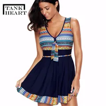 Цельный купальник с цветочным принтом и сердечками, купальник размера плюс, Женский цельный купальник для девочек, трикини, юбка, платье, купальник, L-5XL