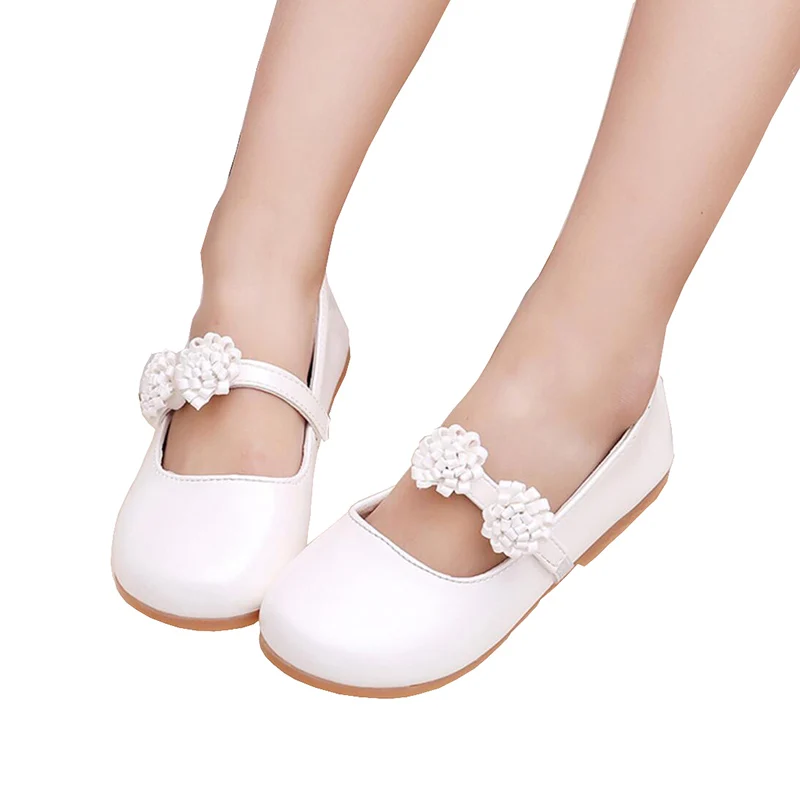 girls white flower girl shoes
