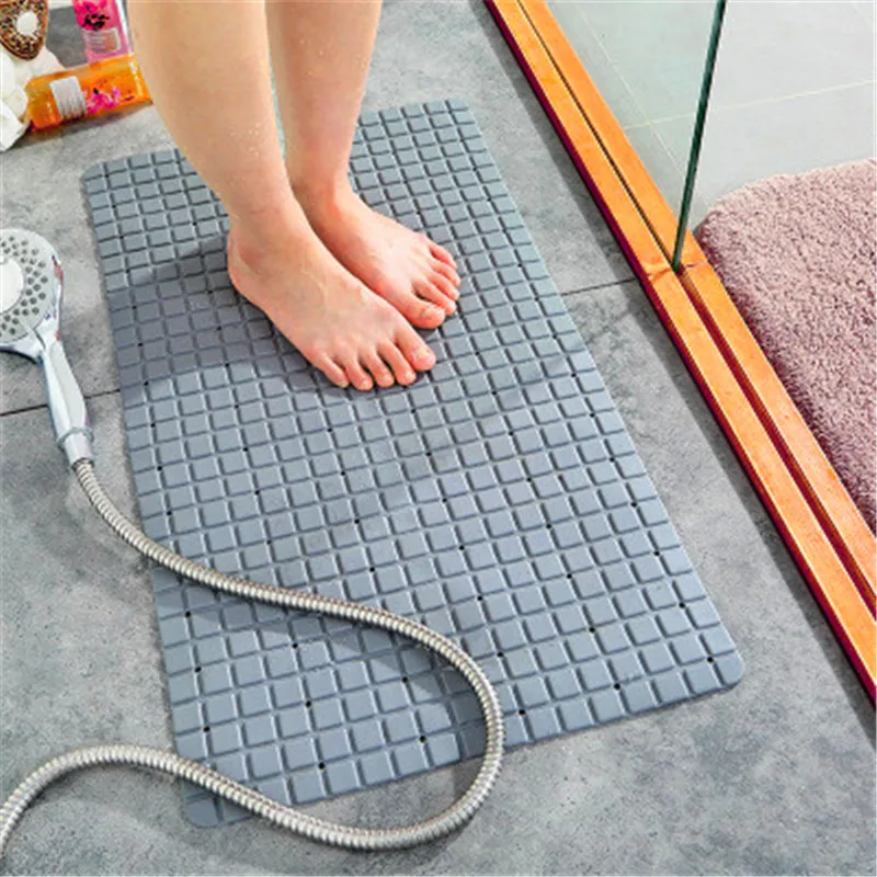 

Checkered Green PVC Toilet Sucker Pad Household Bathroom Shower Mat Swimming Pool Bath Wet Felt Non-slip Carpet