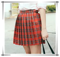 Аниме косплей школьная форма JK Студенческая плотная плиссированная юбка для девочек до середины икры эластичная талия плиссированные юбки