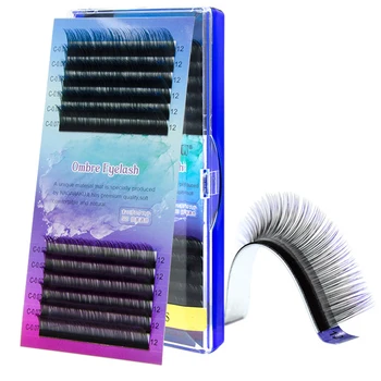 

ICYCHEER Individual eyelashes Purple Blue 0.07C eyelash Extensions Gradient Rainbow Color Premium Soft Mink