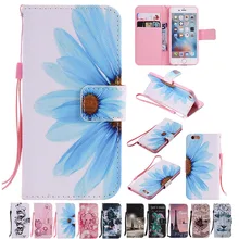 Фотография Leather Painting Cover Wallet Flip Case With Card Holder Stand For Ipod Touch 5 Touch 6 Iphone 5 5S 5SE 6 6Plus 6S 6S Plus 7 7P