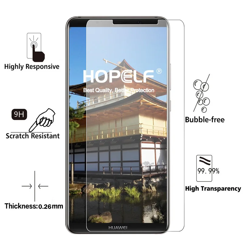 2 шт протектор экрана HOPELF для huawei mate 10 Pro закаленное стекло 2.5D 9H пленка для телефона закаленное стекло для huawei mate 10 Pro