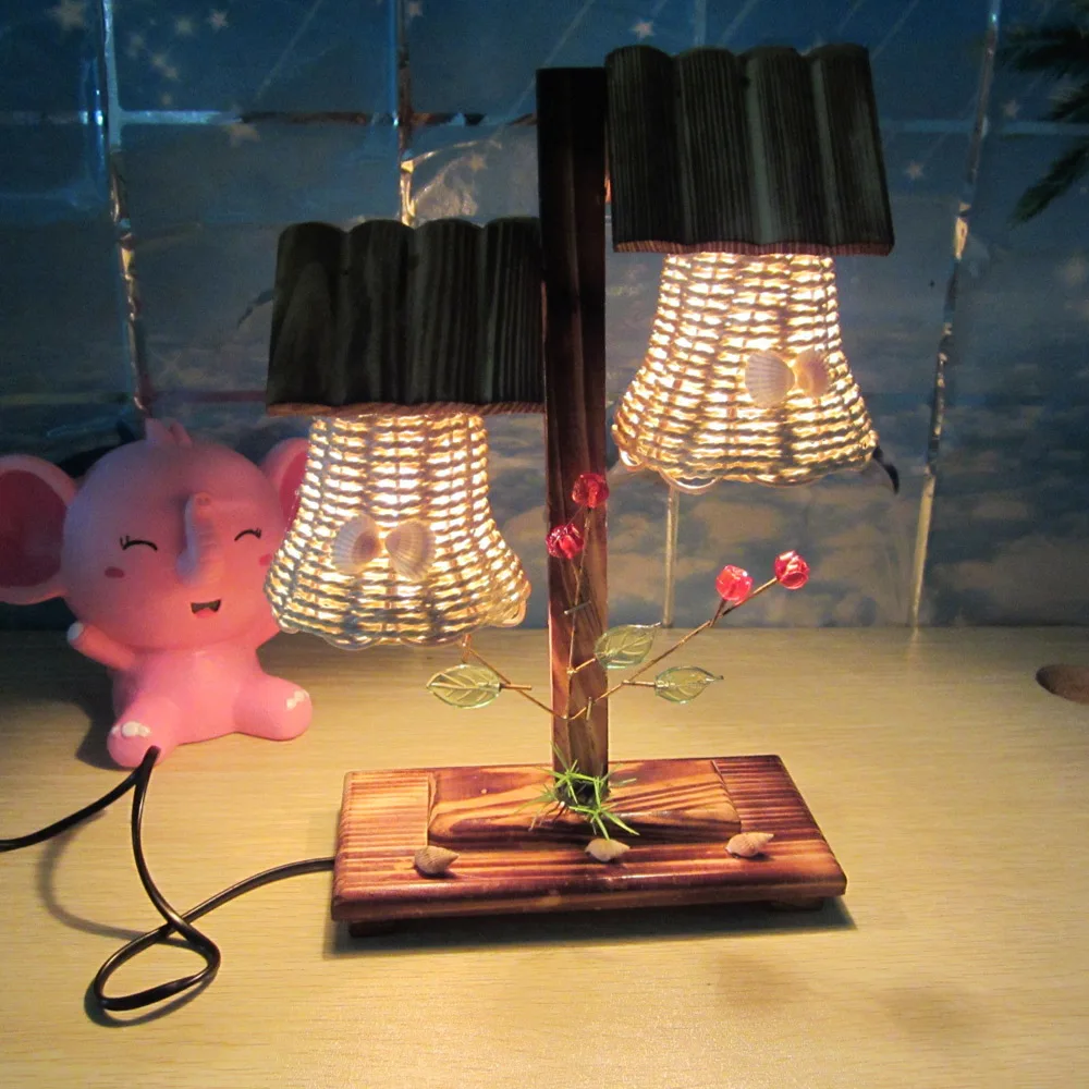 Houten art tafellamp lampe de tafel moderne relatiegeschenkenchina mainland