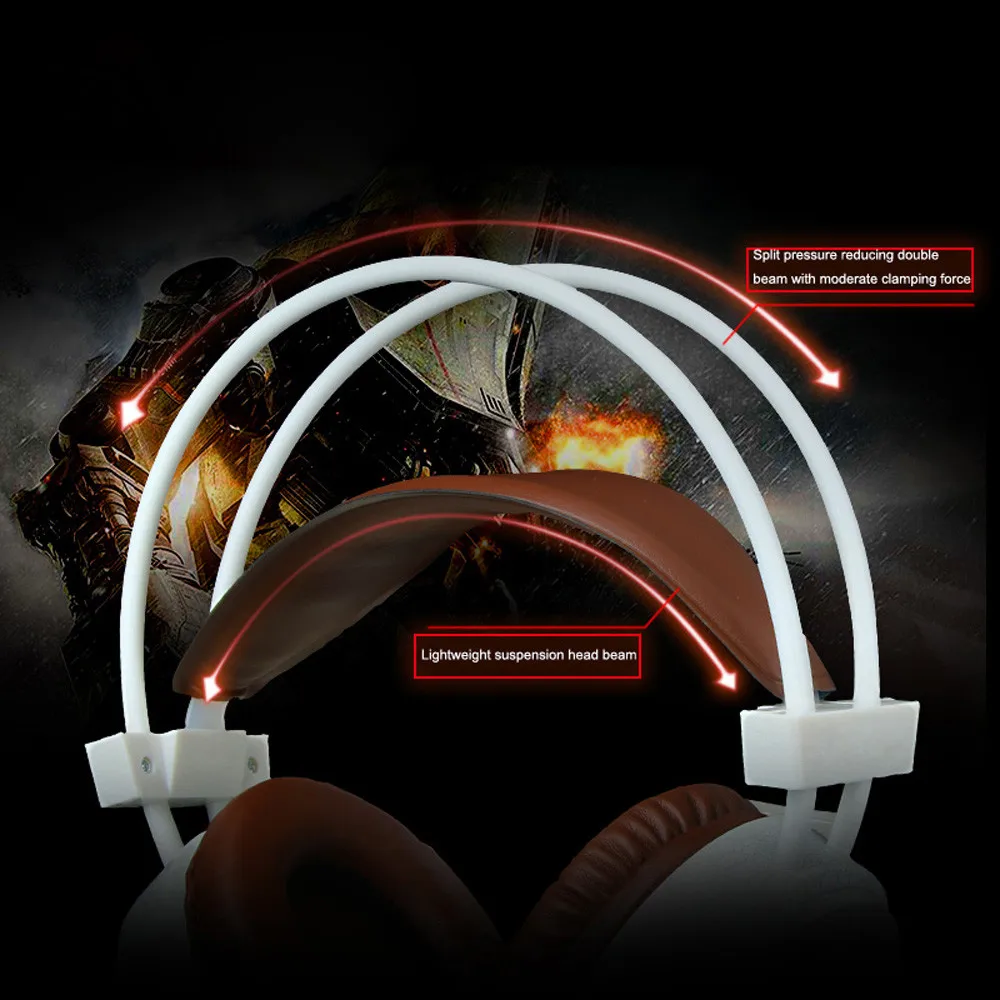 Professional Gaming Headset LED Light High Bass Noise Cancelling Headphone with Microphone H6 For Computer 15J Drop Shipping